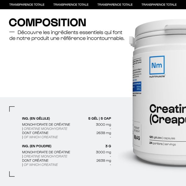 Créatine monohydrate Creapure® Nutrimuscle – Image 2